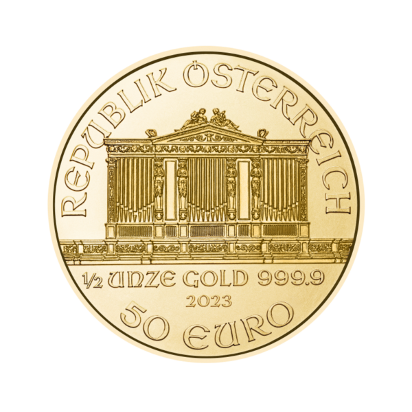 1/2 oz Vienna Philharmonic Gold Coin | 2023(Back)