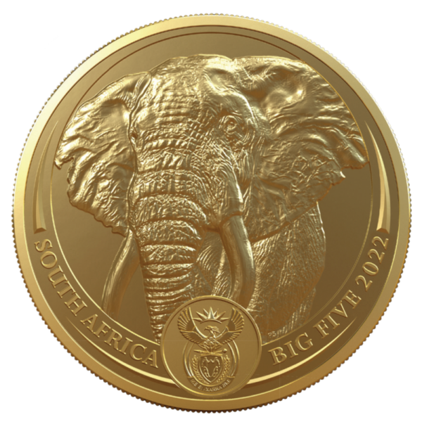 1 oz Big 5 Elephant Gold Coin | 2022(Front)