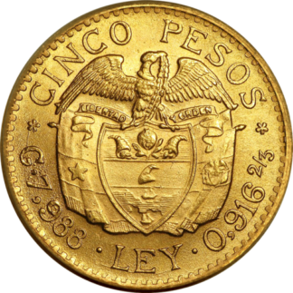 5 Pesos Colombia Simon Bolivar Gold Coin | 1919-1930(Front)