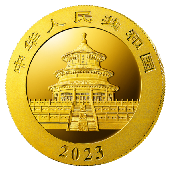 15g China Panda Gold Coin | 2023(Back)