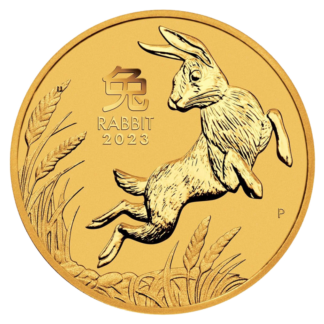 2 oz Lunar III Rabbit Gold Coin | 2023(Front)
