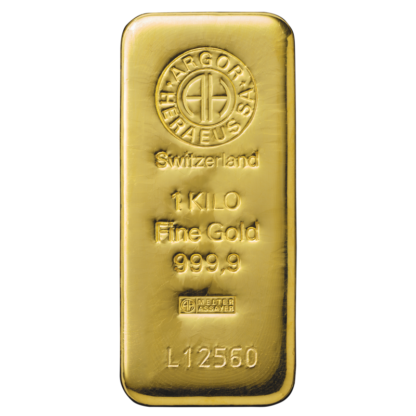1kg Gold Bullion | Gold Bar | Argor Heraeus | 1000gr(Front)
