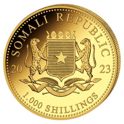 1 oz Somalia Elephant Gold Coin | 2023(Back)