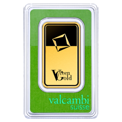 100g Gold Bar | Valcambi | Green Gold(Front)