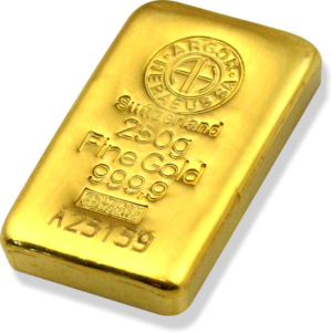 250g Gold Bar | Argor Heraeus | Casted(Front)