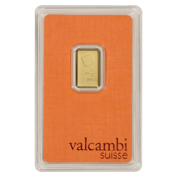 2.5g Gold Bar | Valcambi(Front)