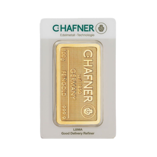 100g Gold Bar | C.Hafner(Front)