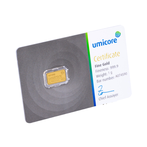 1g Gold Bar | Umicore(Front)