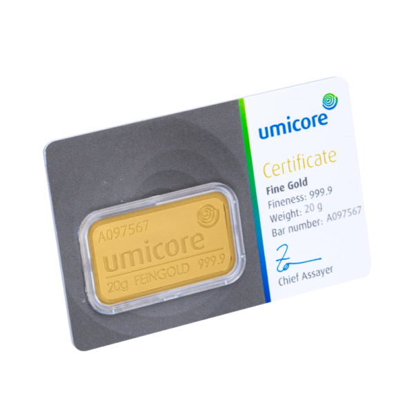 20g Gold Bar | Umicore(Front)