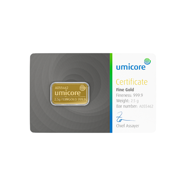 2,5g Gold Bar | Umicore(Front)