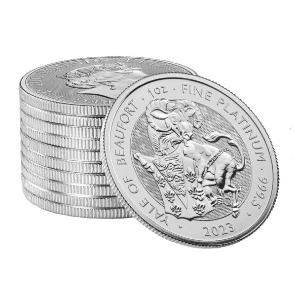 1 troy ounce platinum coin Tudor Beasts Yale of Beaufort 2023(Back)