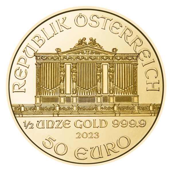 1/2 oz Vienna Philharmonic Gold Coin | 2023(Back)