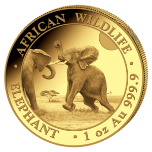 1 oz Somalia Elephant Gold Coin | 2024(Front)