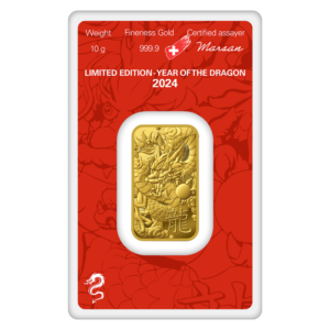 10g Gold Bar | Argor-Heraeus | Year Of The Dragon | 2024(Front)