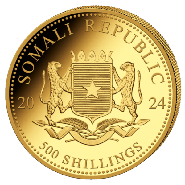 1/2 oz Somalia Elephant Gold Coin | 2024(Back)