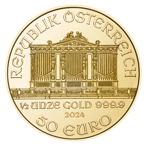 1/2 oz Vienna Philharmonic Gold Coin | 2024(Back)