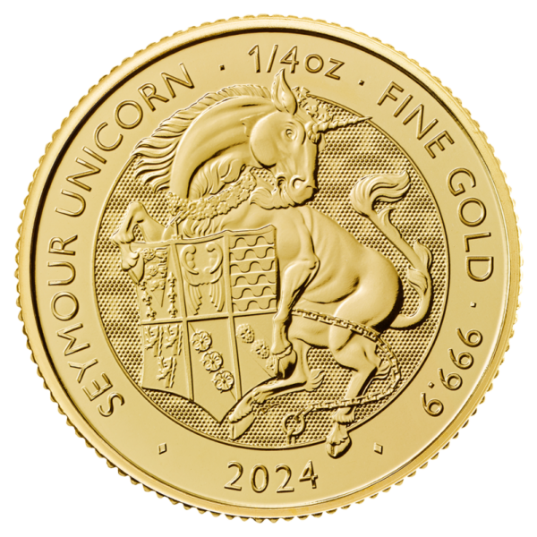 1/4 oz Tudor Beasts Unicorn Gold Coin | 2024(Front)