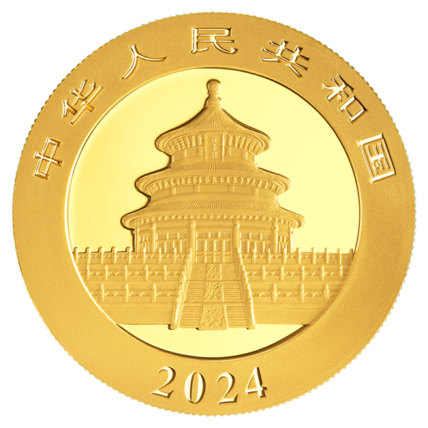 15g China Panda Gold Coin | 2024(Back)
