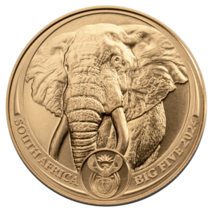 1 oz Big 5 Elephant Gold Coin | 2024(Front)