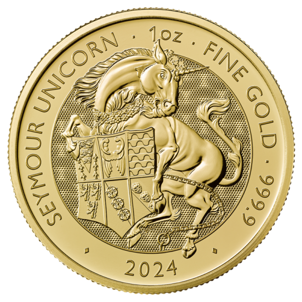 1 oz Tudor Beasts Unicorn Gold Coin | 2024(Front)